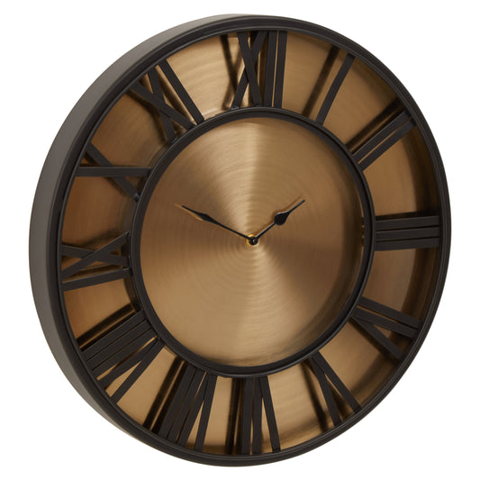 Orlando 51cm Black Antique Gold Wall Clock