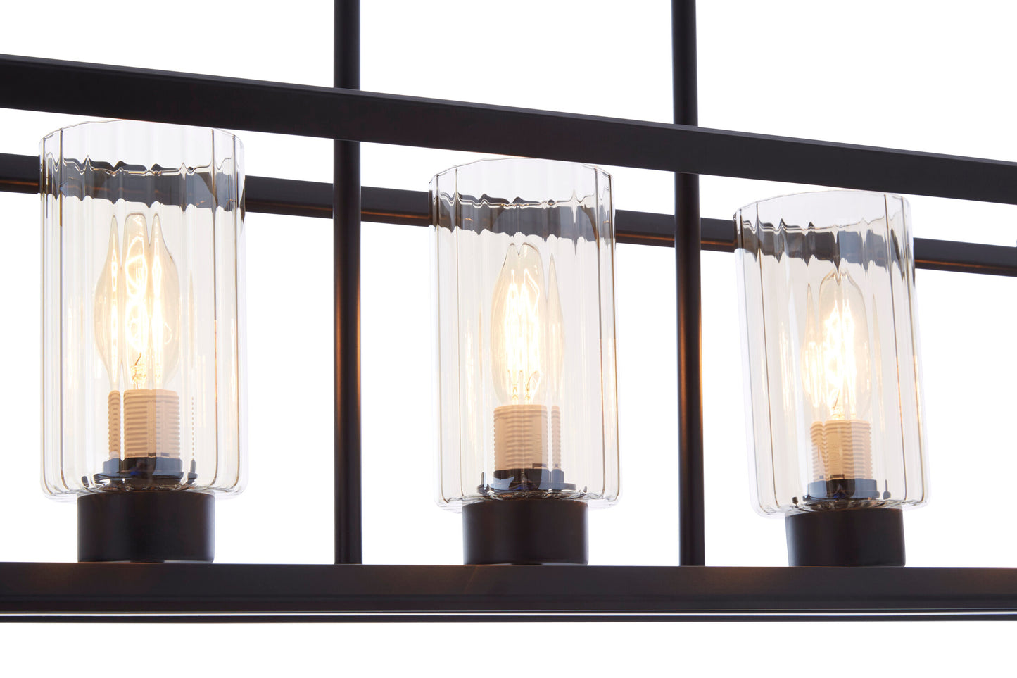 Industrial Long Matte Black Ceiling Light