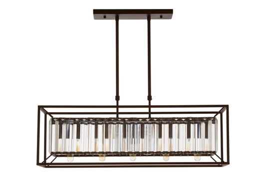 Malone 5 Bulb Dark Bronze and Glass Ceiling Light