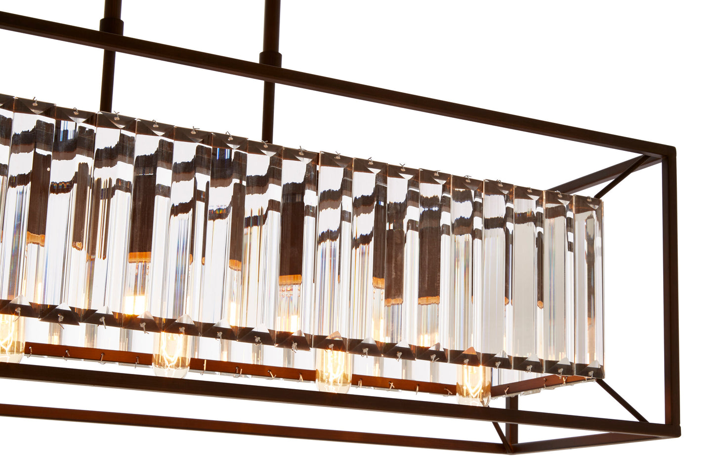 Malone 5 Bulb Dark Bronze and Glass Ceiling Light