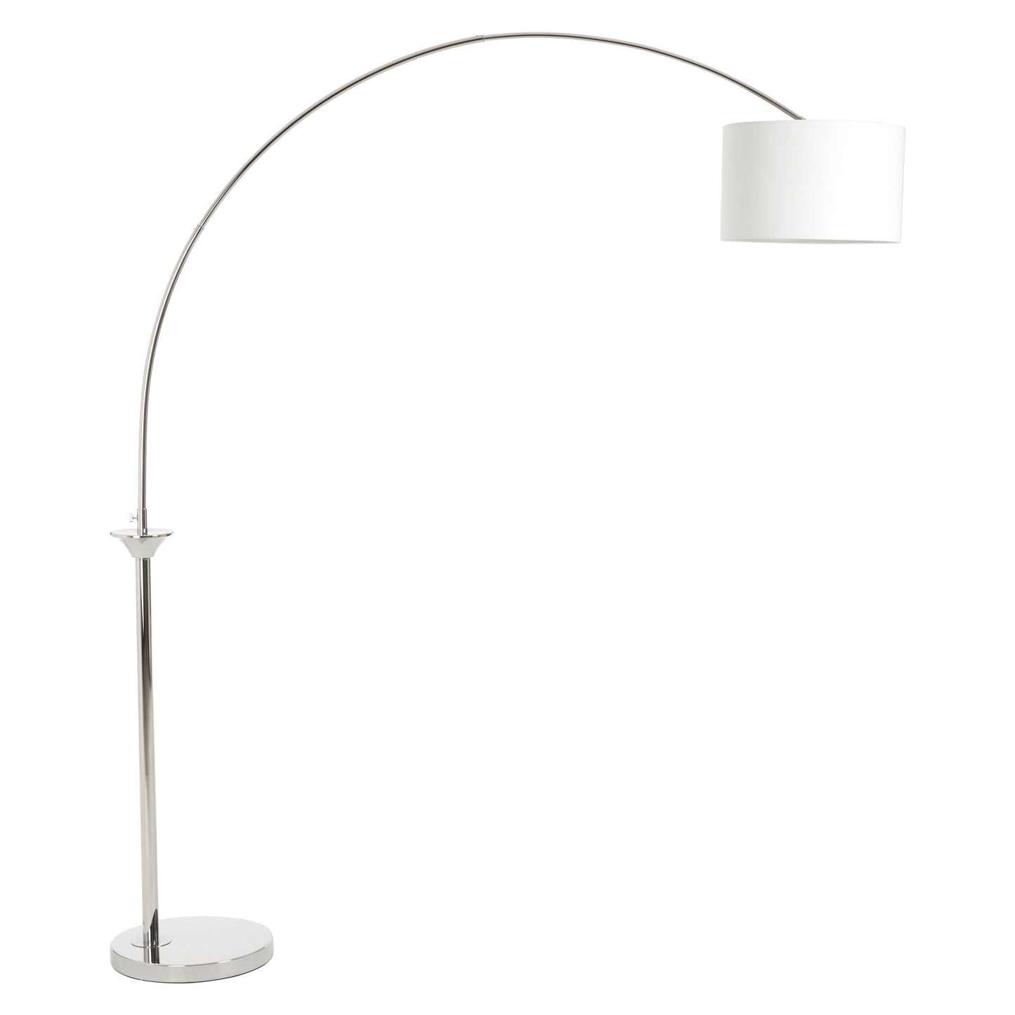 Hudson Nickel Arc Modern Floor Lamp