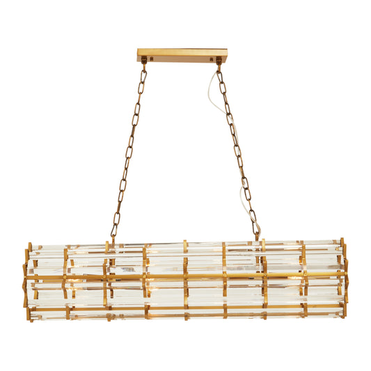 Magdalena Brass Glass Eight Bulb Pendant Light