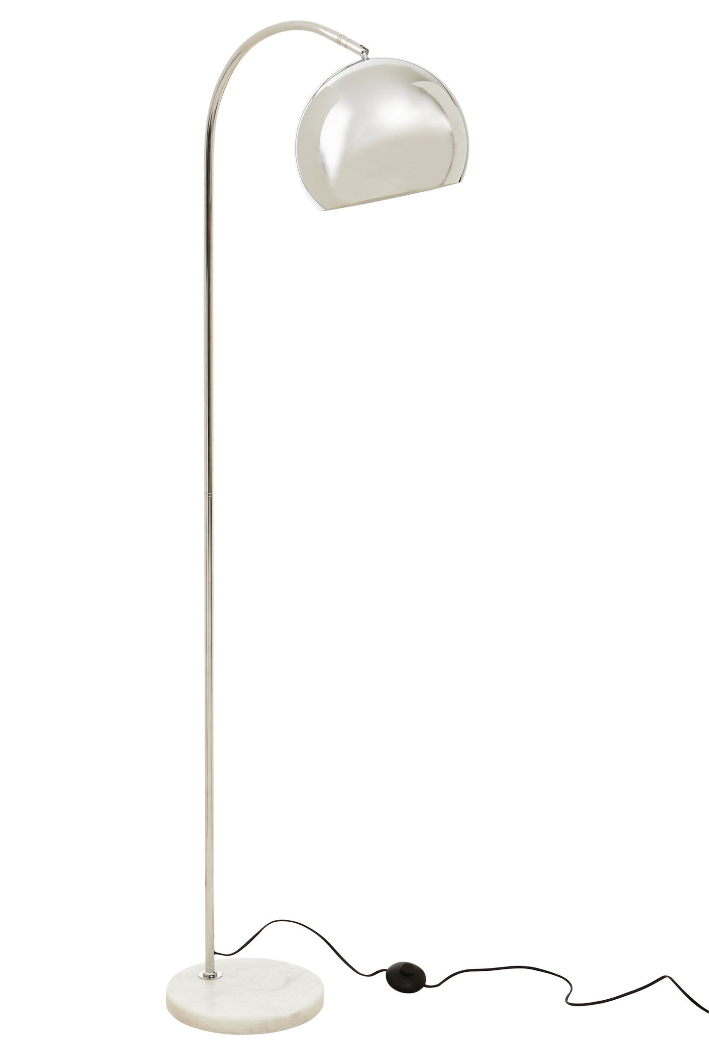 Carter Chrome Dome Floor Lamp with White Marble Base