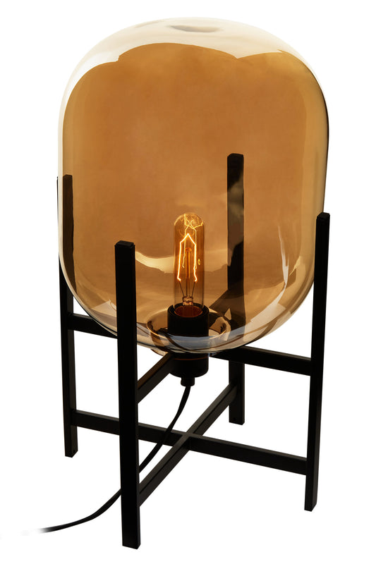 Hendrix Industrial Chic Black Glass Table Lamp