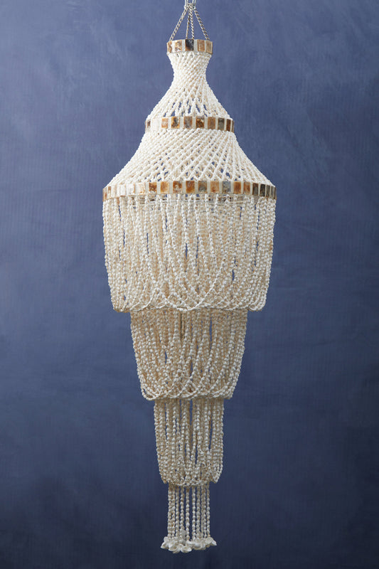 Shore Natural White and Amber Shell Large Pendant Shade