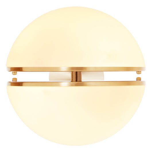 Art Deco Brushed Brass Globe Wall Light