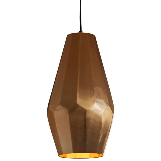 Industrial Luxe Aluminium Copper Finish Large Pendant Light