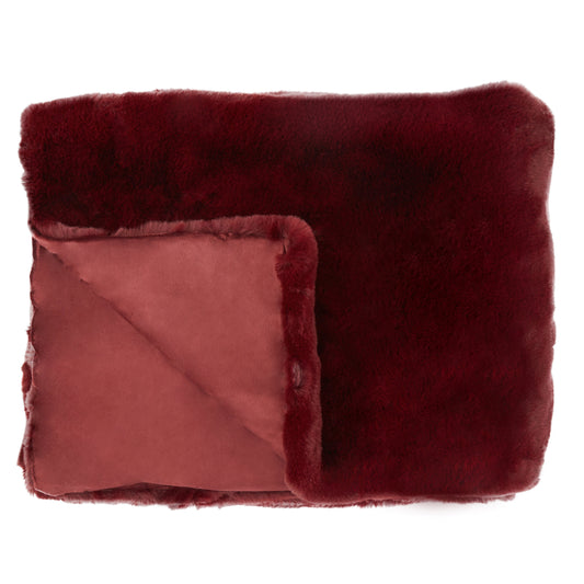 Nomad Lamina Red Wine Faux Fur Throw