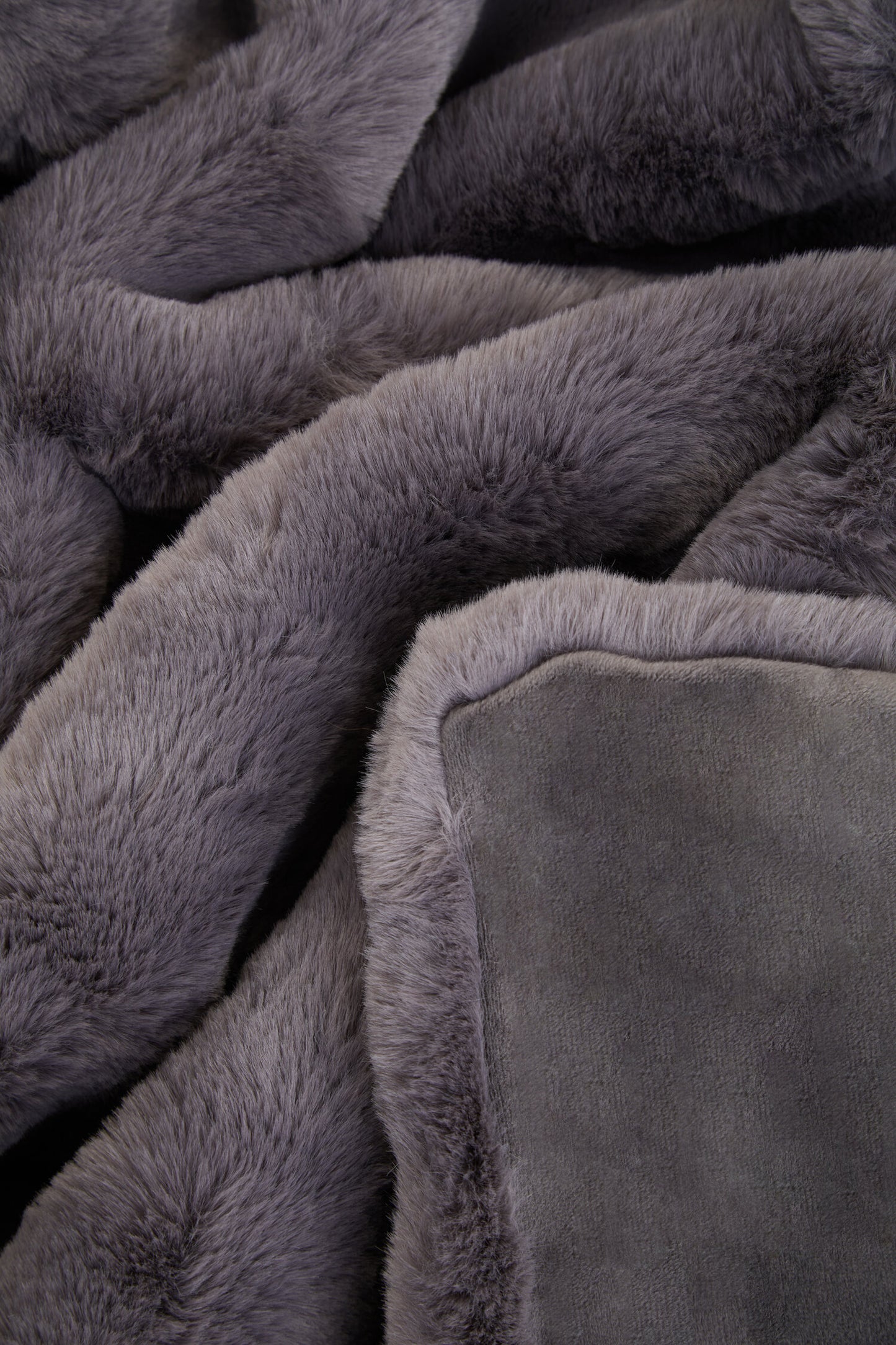 Nomad Lamina Grey Faux Fur Throw