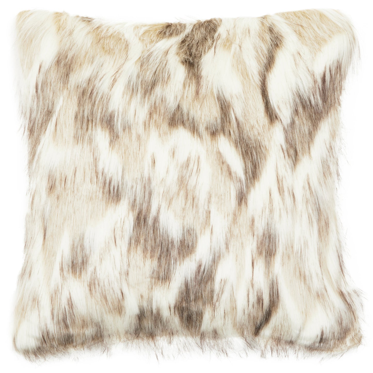 The Luxe Natural Faux Fur Square Cushion