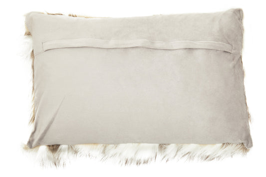 Nomad Lamina Natural Rectangular Fur Cushion | Bali & Blue