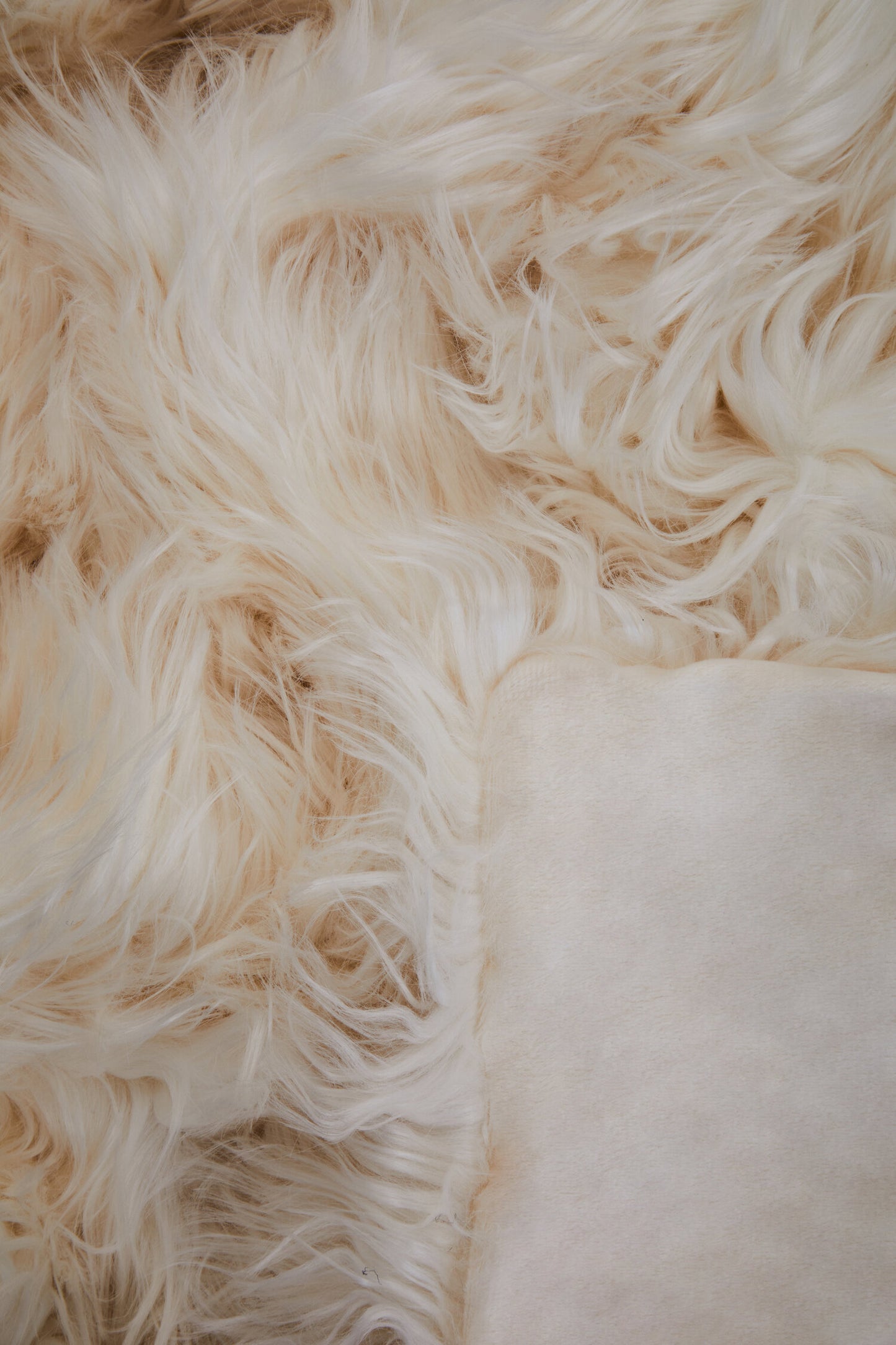 Nomad Lamina Cream Faux Fur Throw
