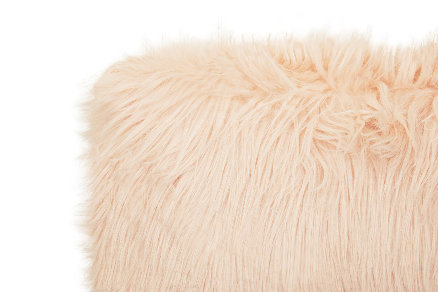 Nomad Mongolian Faux Fur Pink Rectangular Cushion