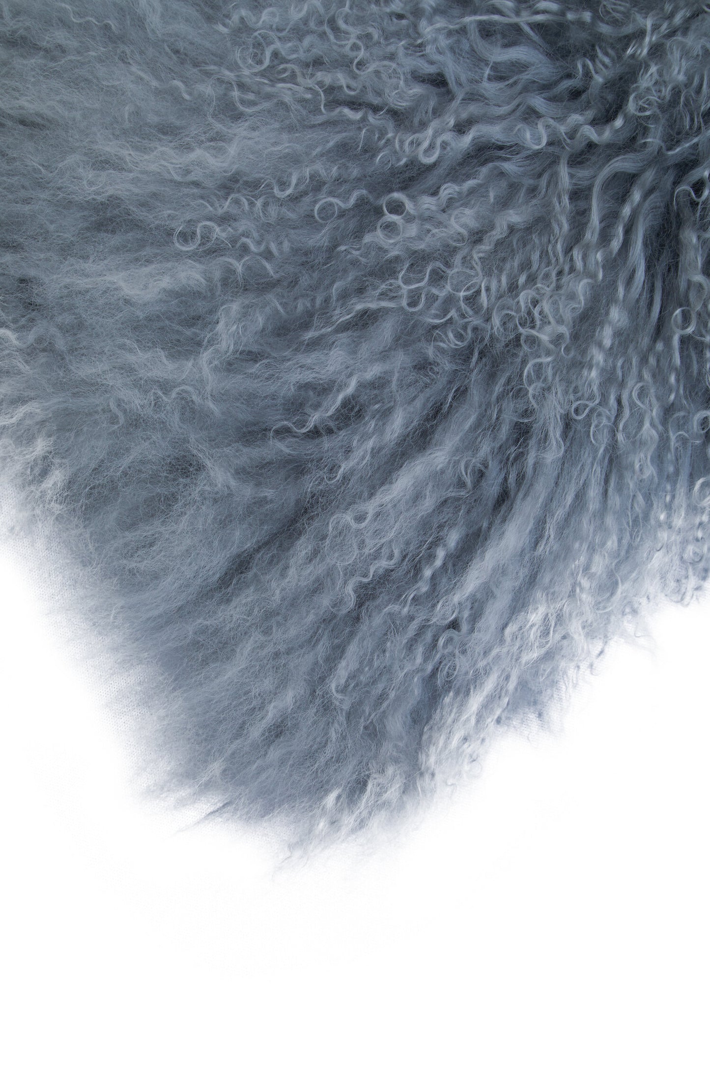 Nomad Real Mongolian Fur Grey Rectangular Cushion