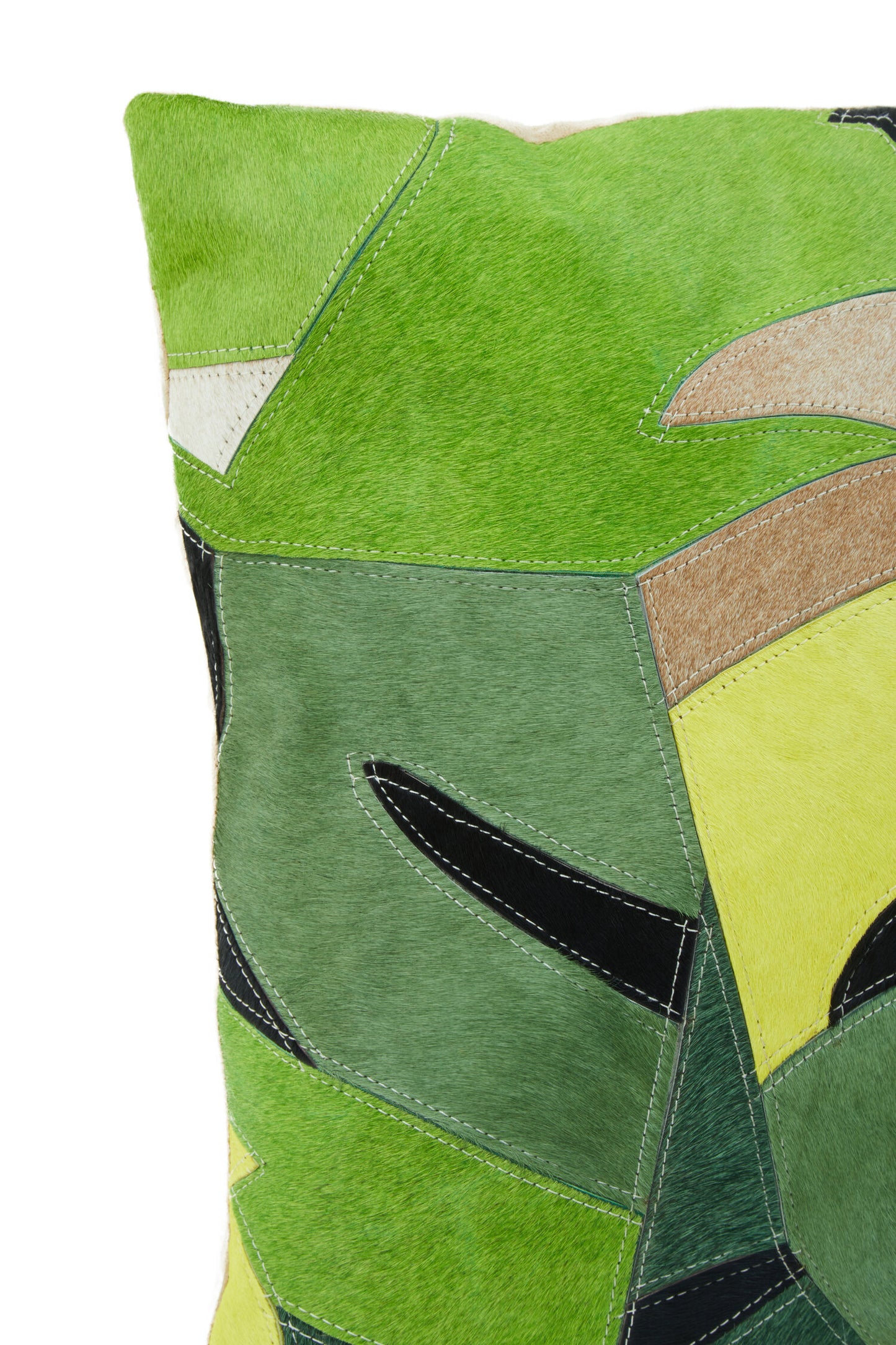 Africana Botanical Hair On Leather Cushion