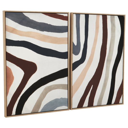 Galleria Multi Coloured Abstract Wall Art Set of 2 | Bali & Blue
