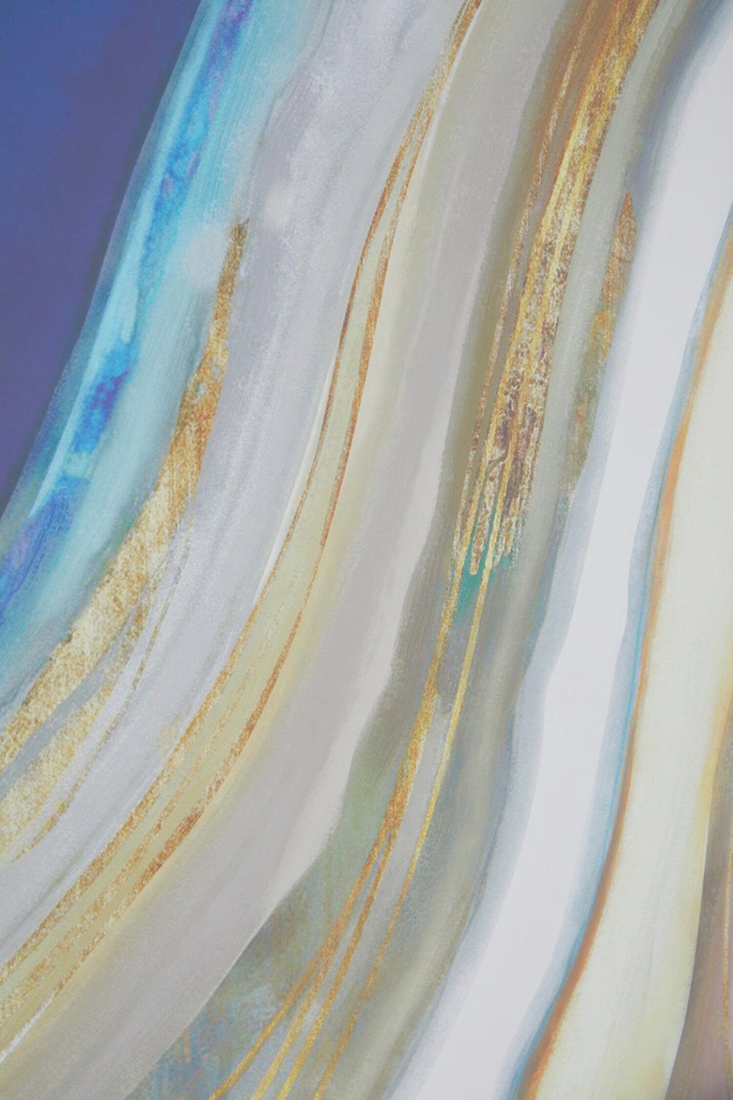 Midas Blue Gold Abstract Wall Art Set of 2