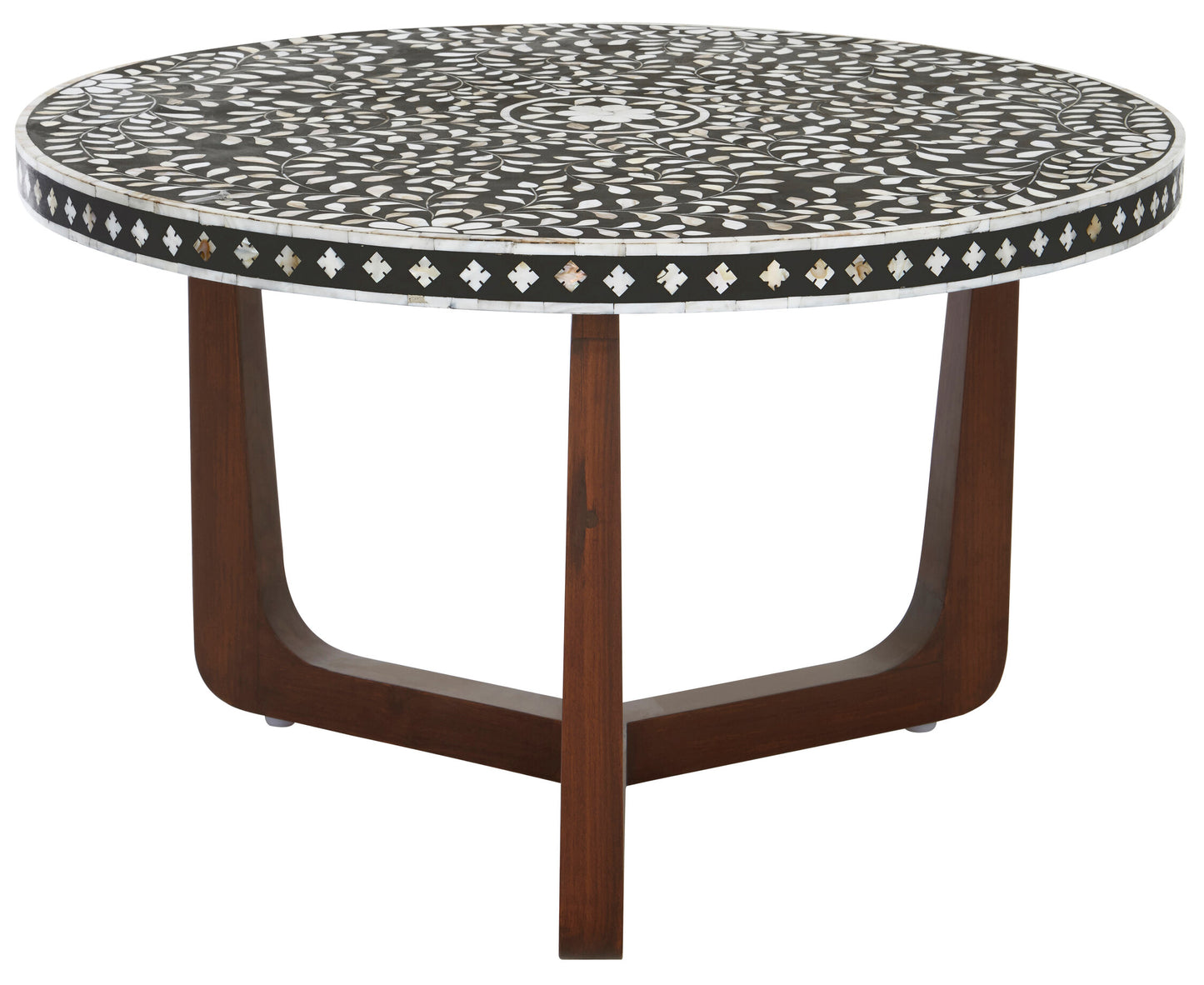Lana Mother of Pearl Round Floral Coffee Table