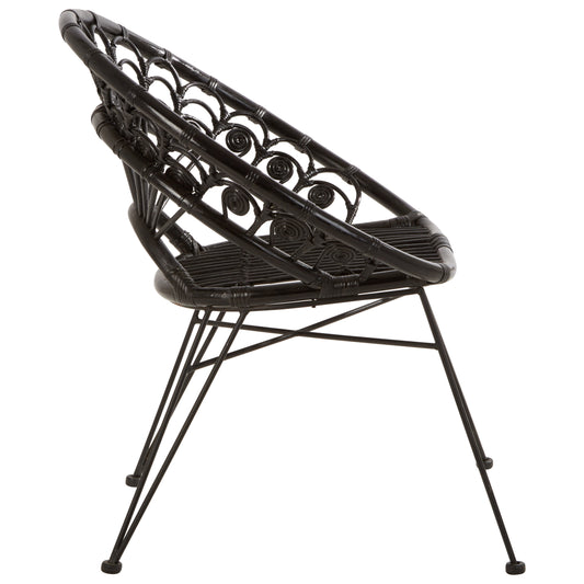 Koh Lanta Black Rattan Nordic Armchair