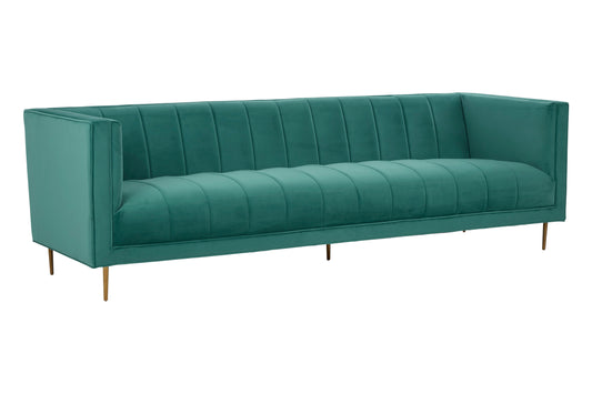 Renee Green Velvet 3 Seater Sofa