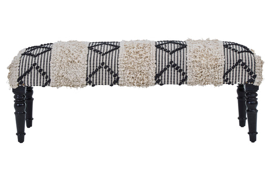 Aztec Black And White Moroccan Bench