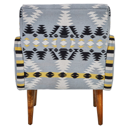 Azteca Kilim Mango Wood Armchair | Bali & Blue