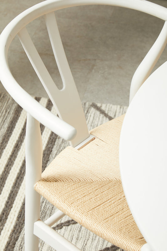 Austin Coastal Wishbone Antique White Dining Chair