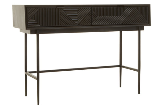Antonio Black Finish Console Table with 2 Drawers