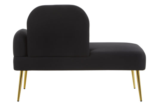 Cleopatra Black Right Hand Modern Chaise Longue | Bali & Blue