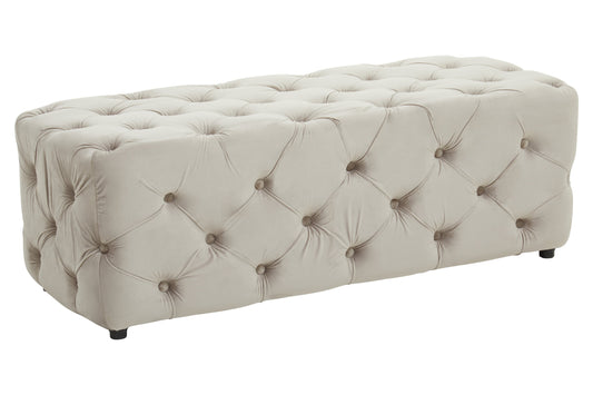 Luxe Mink Velvet Button Tufted Bench