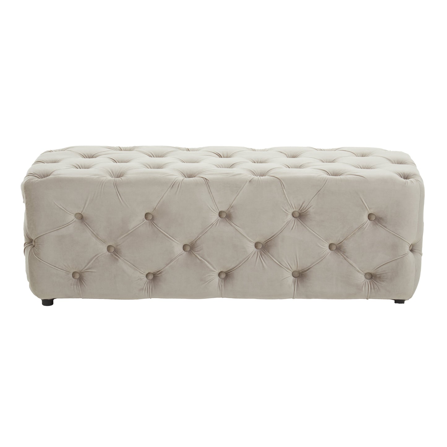 Luxe Mink Velvet Button Tufted Bench