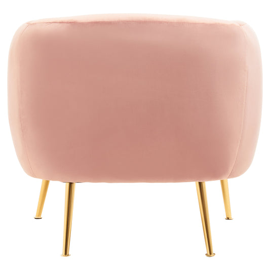 Jasmine Pink Velvet Gold Leg Armchair | Bali & Blue