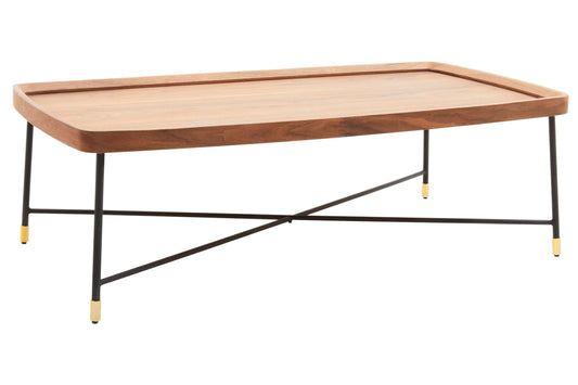 Philly Coffee Table With Cross Metal Legs