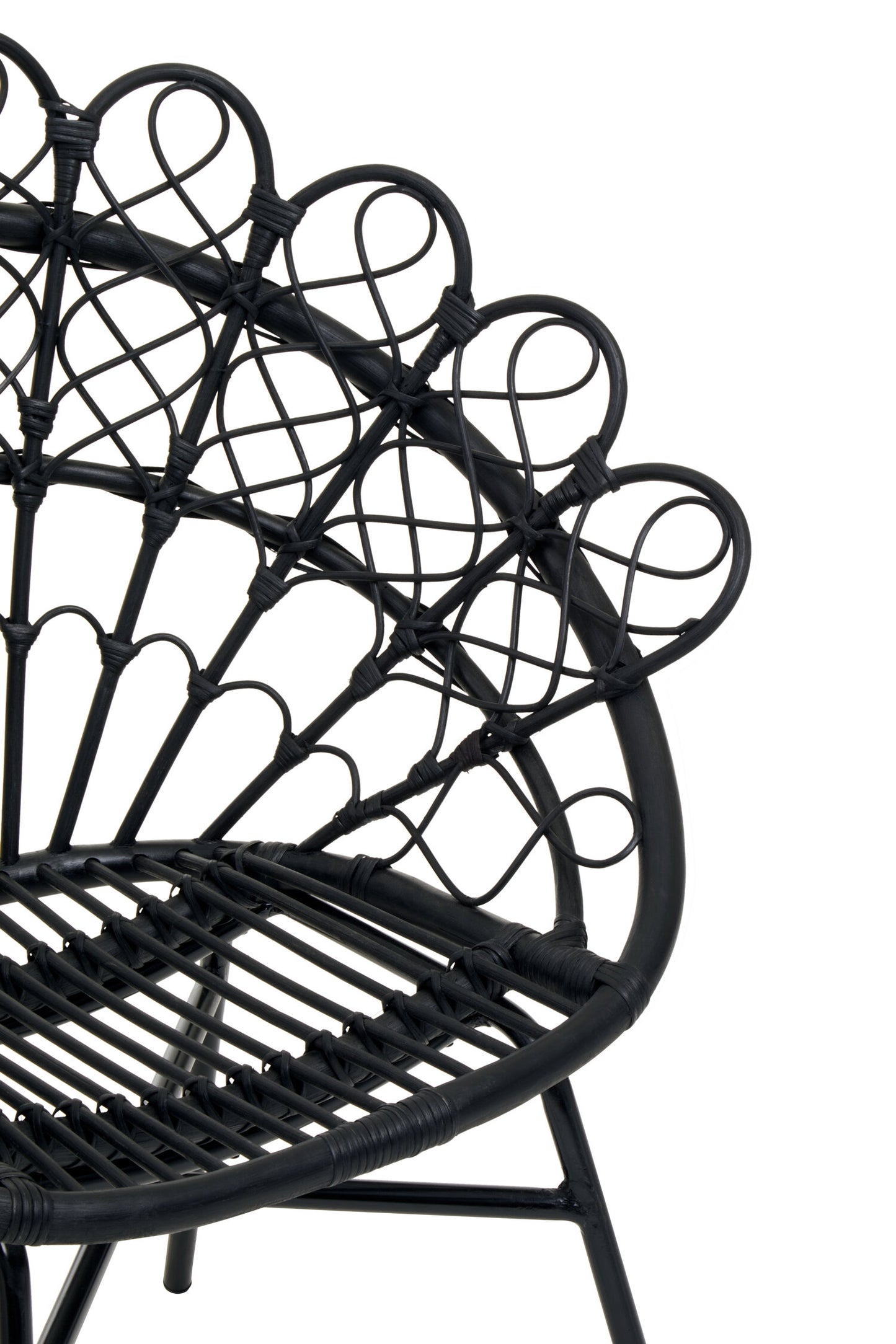 Tropic Black Rattan Peacock Armchair