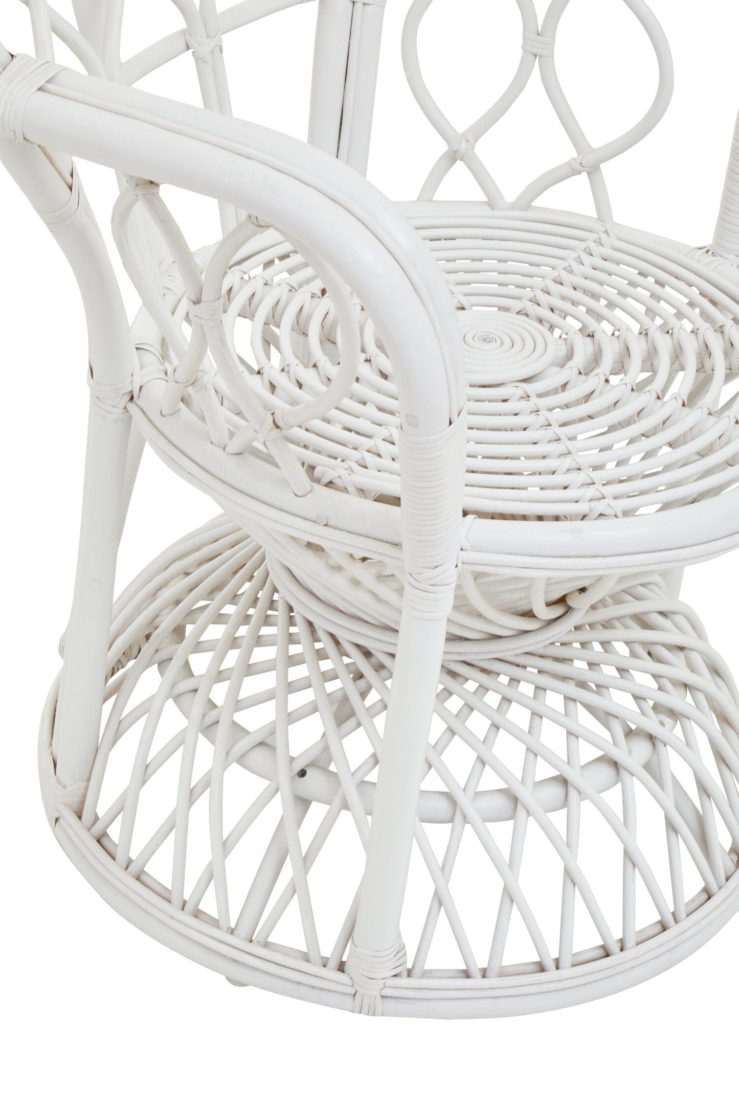 Tropic Grey And White Natural Rattan Curved Chair