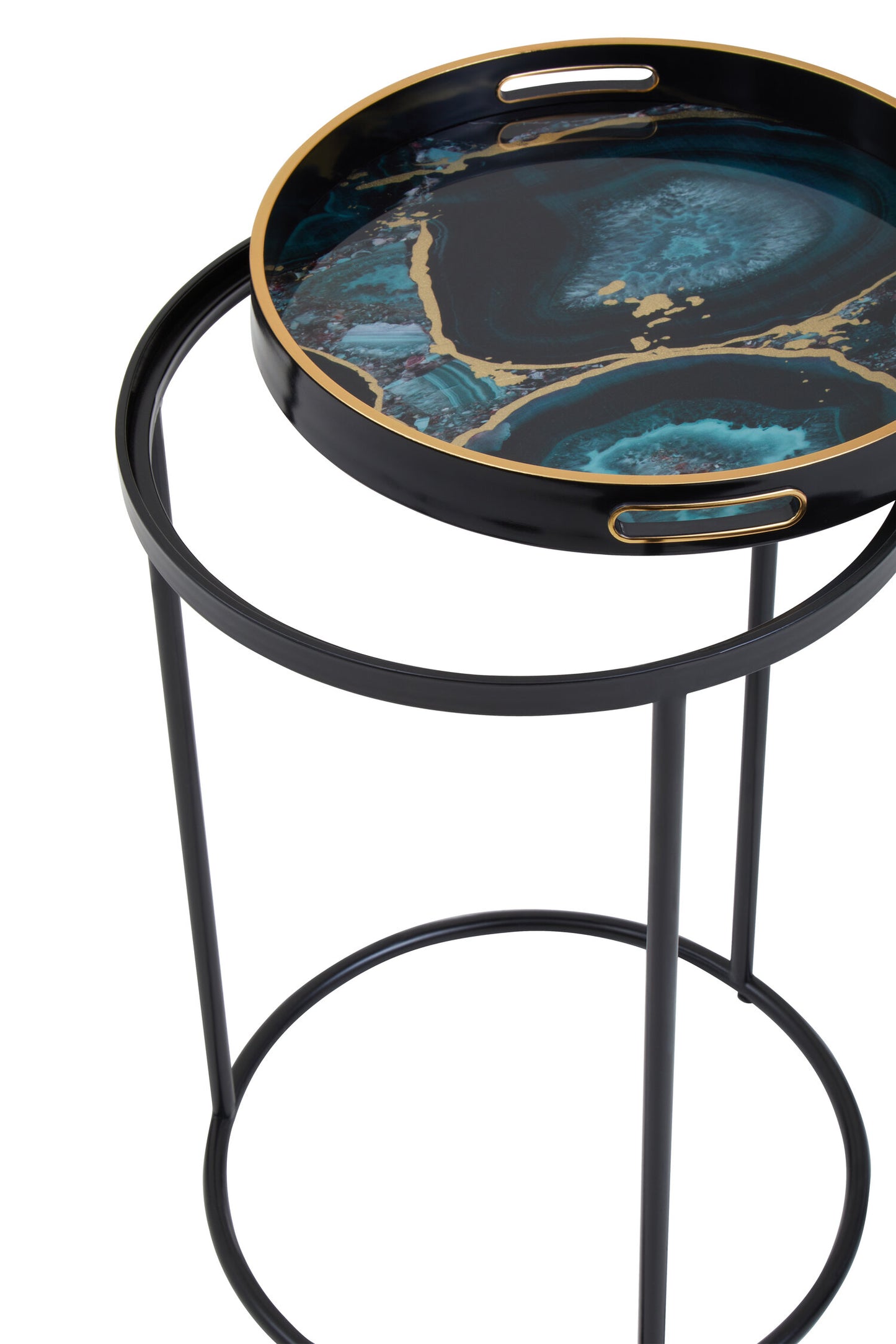 Renatta Set Of 2 Nesting Tables with Agate Effect