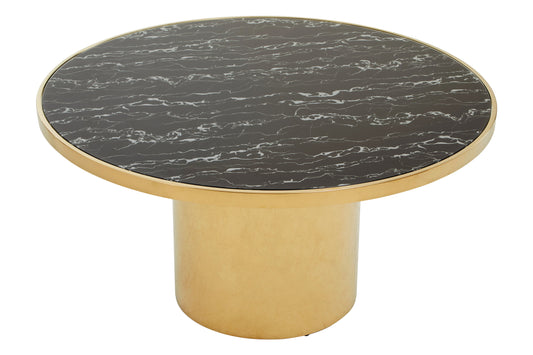 Mia Black Marble Effect Gold Base Coffee Table
