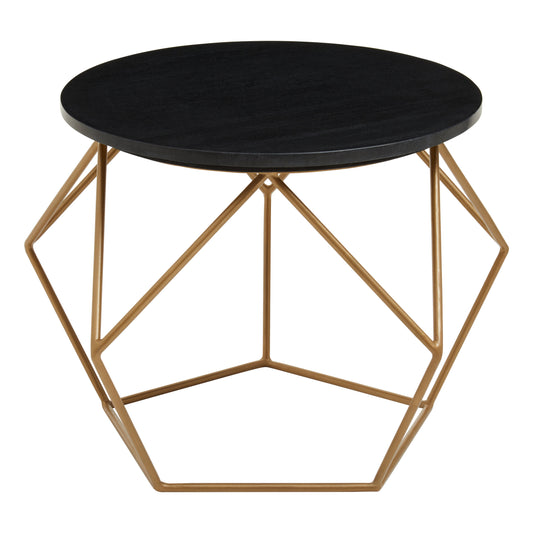 Opus Round Marble Top Coffee Table With Gold Finish Frame