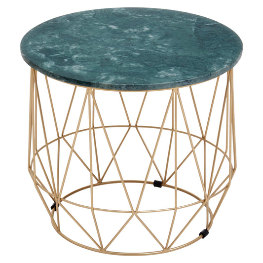 Roma Green Side Table With Gold Frame