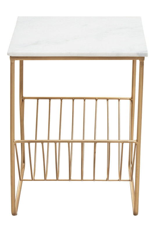 Roma White Marble Rack Side Table