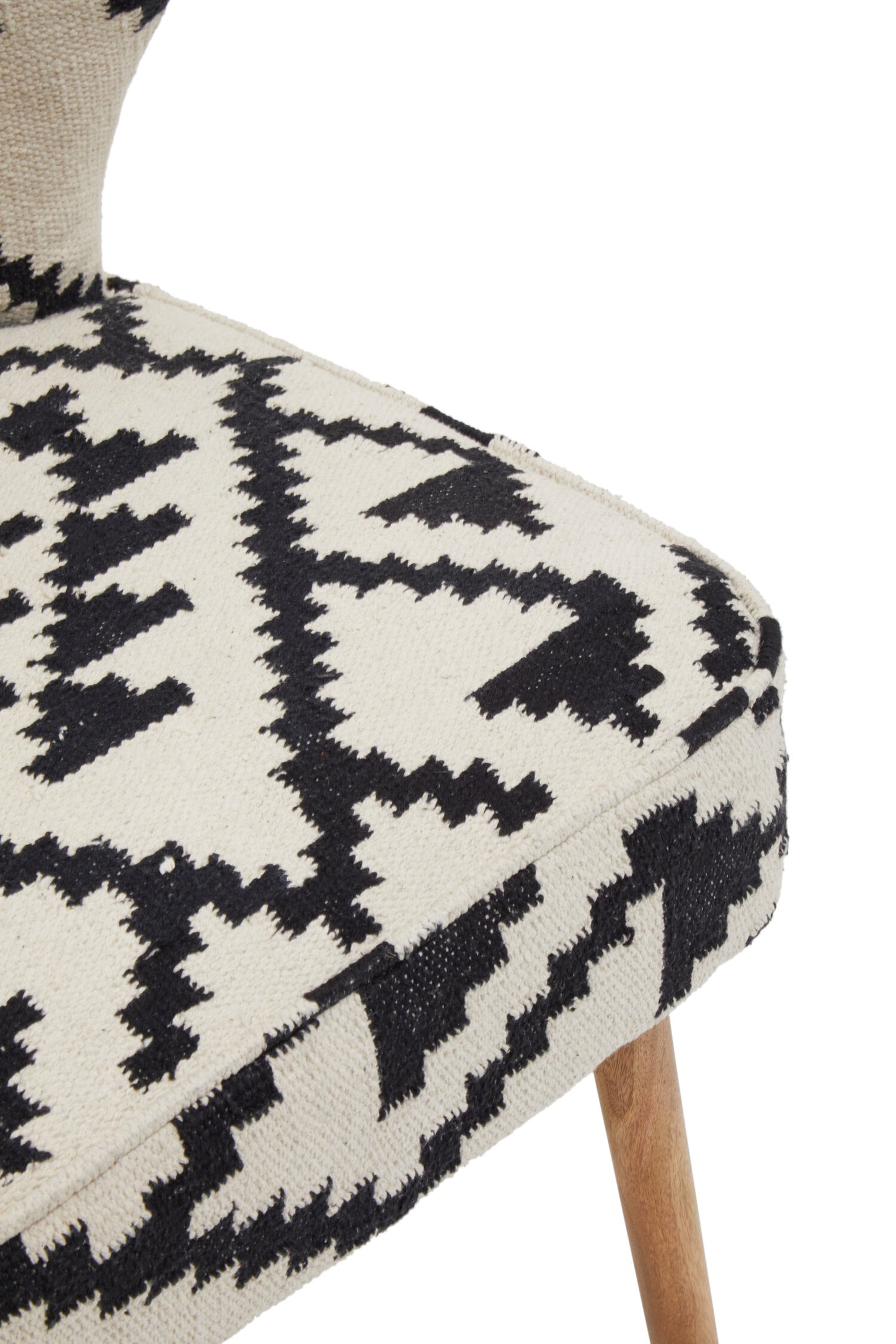 Aztec White and Black Berber Style Mango Wood Occasional Chair