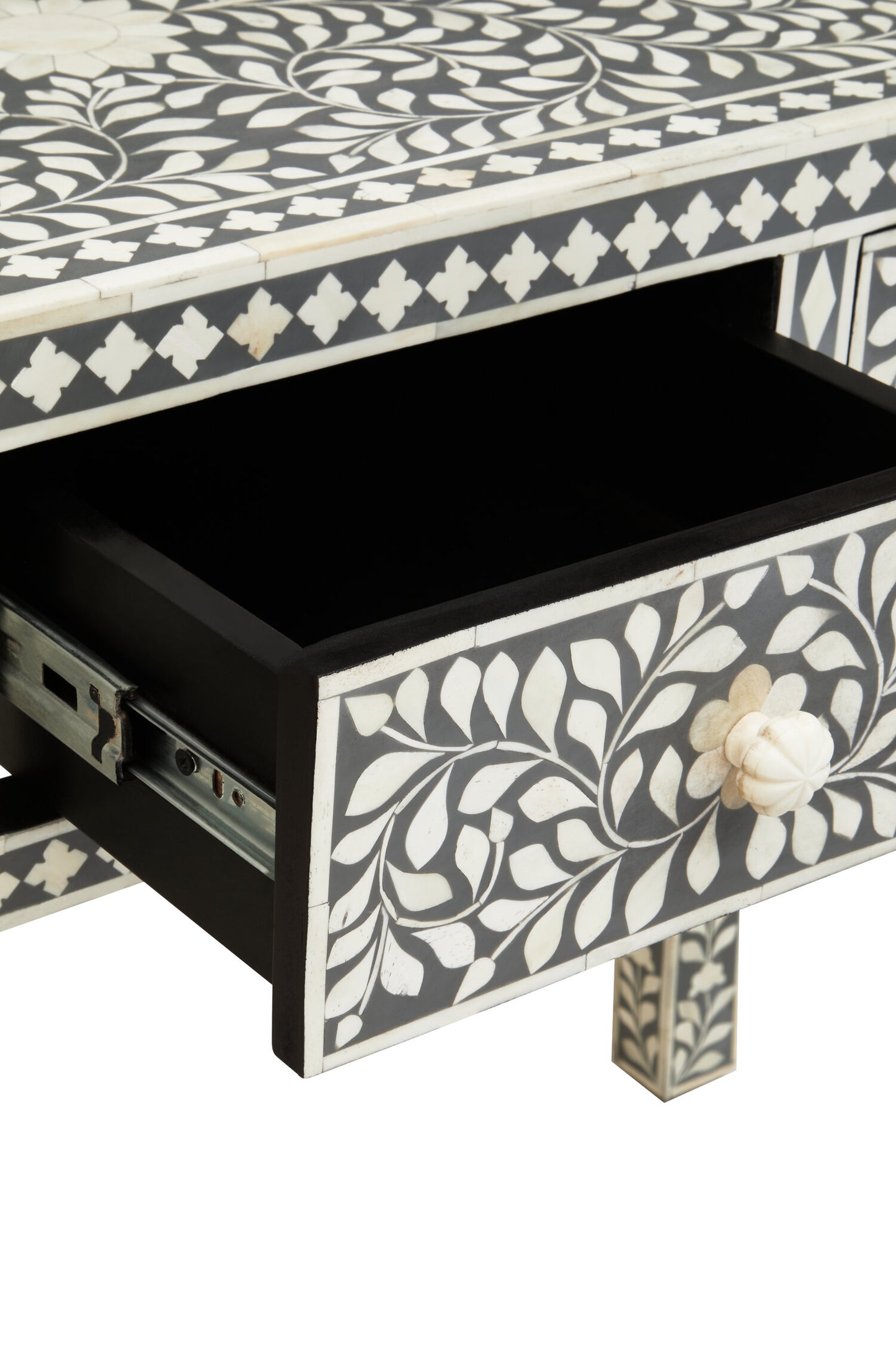 Lana Bone Inlay Desk with 3 Drawers
