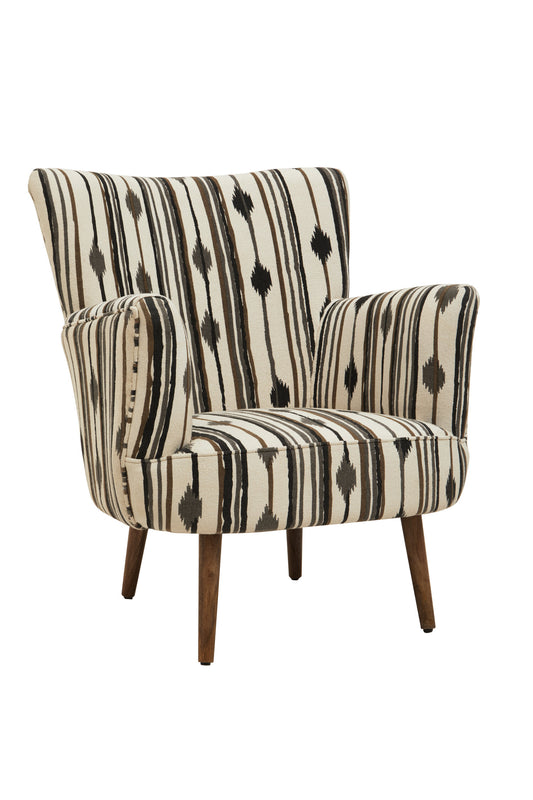 Aztec Black and White Flared Armchair
