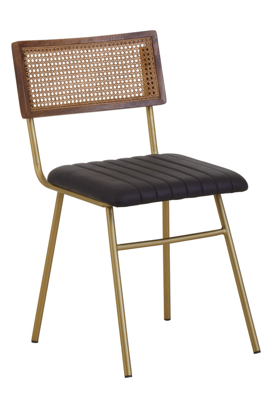 Buffalo Black Leather Dining Chair
