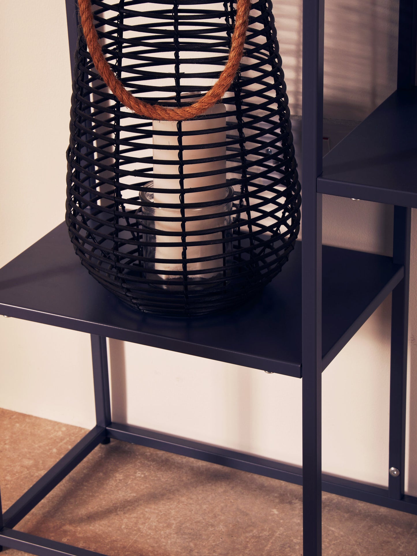 Seychelles Large Black Rattan Lantern Candle Holder
