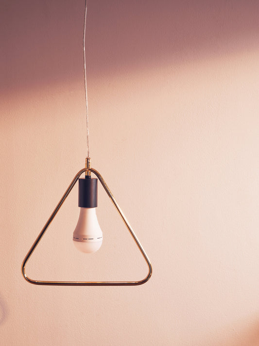 Industrial Gold Triangle Pendant Light