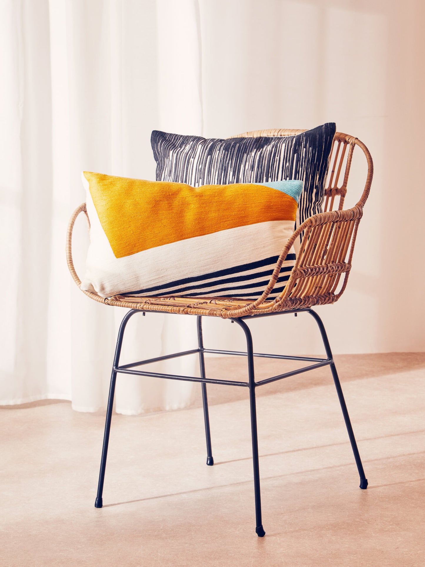 The Edit Black White Embroidered Cushion