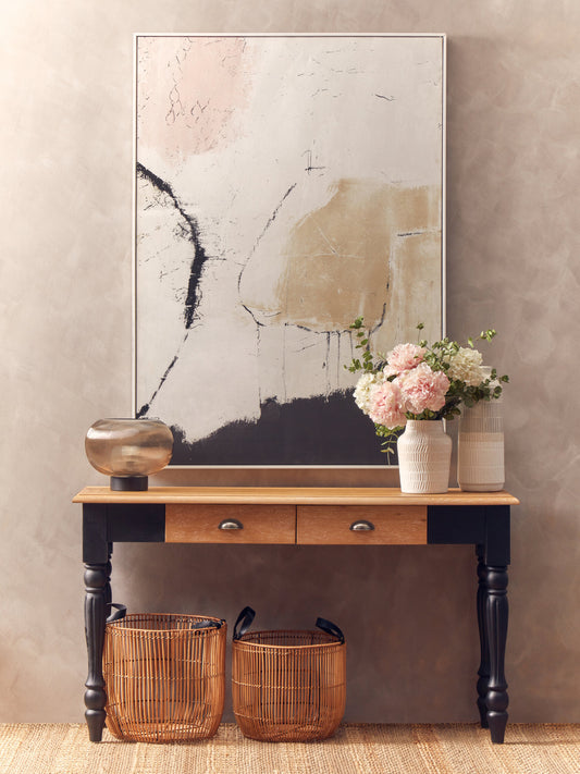 Davenport Grey Wash and Antique Black Console Table