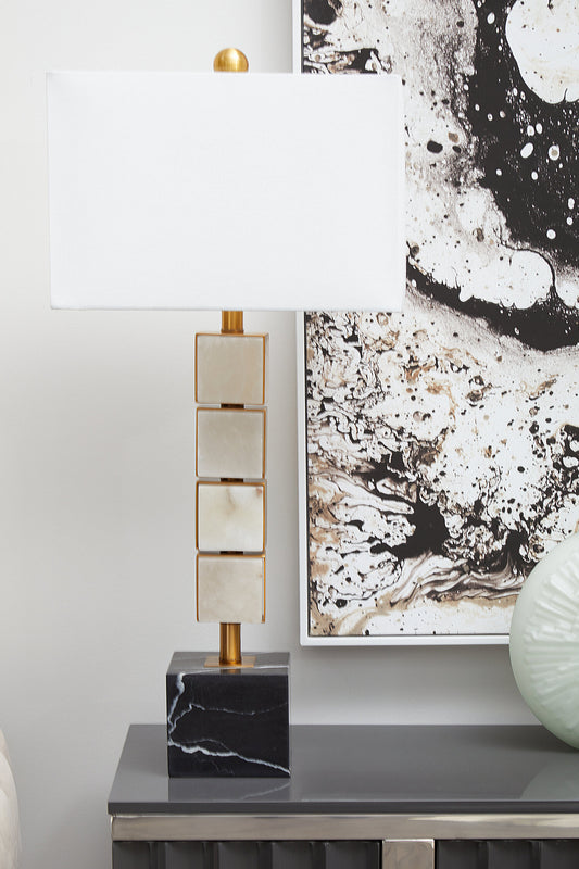 Lucia White Fabric Shade Classic Table Lamp