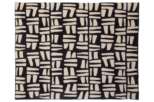 The Edit Natural Black Geometric Throw